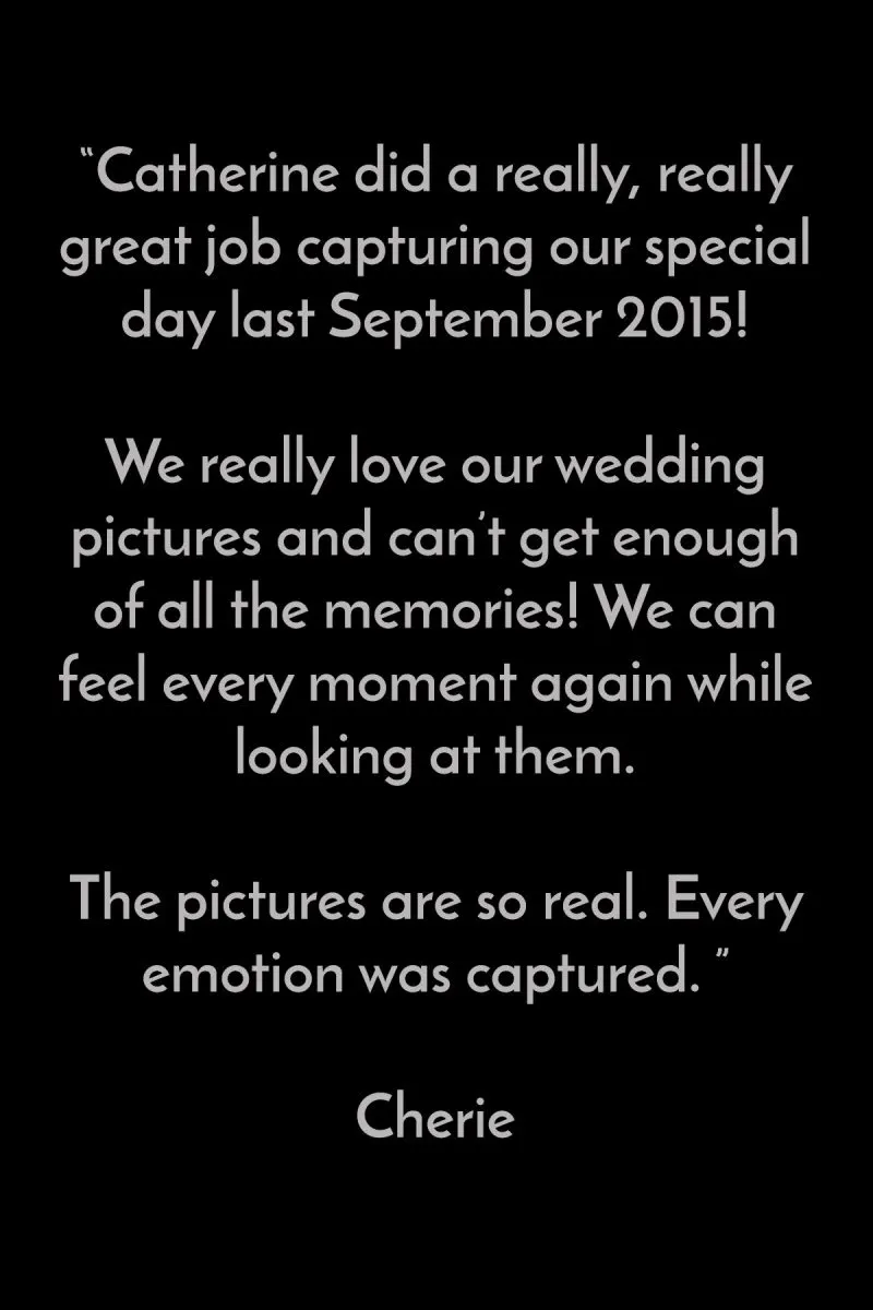 wedding client testimonial from Cherie