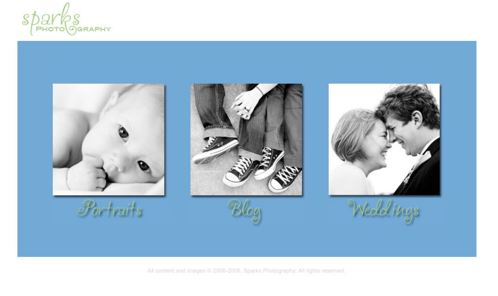 Sparks Photography Weekly Winners graphic with portrait, blog and wedding previews