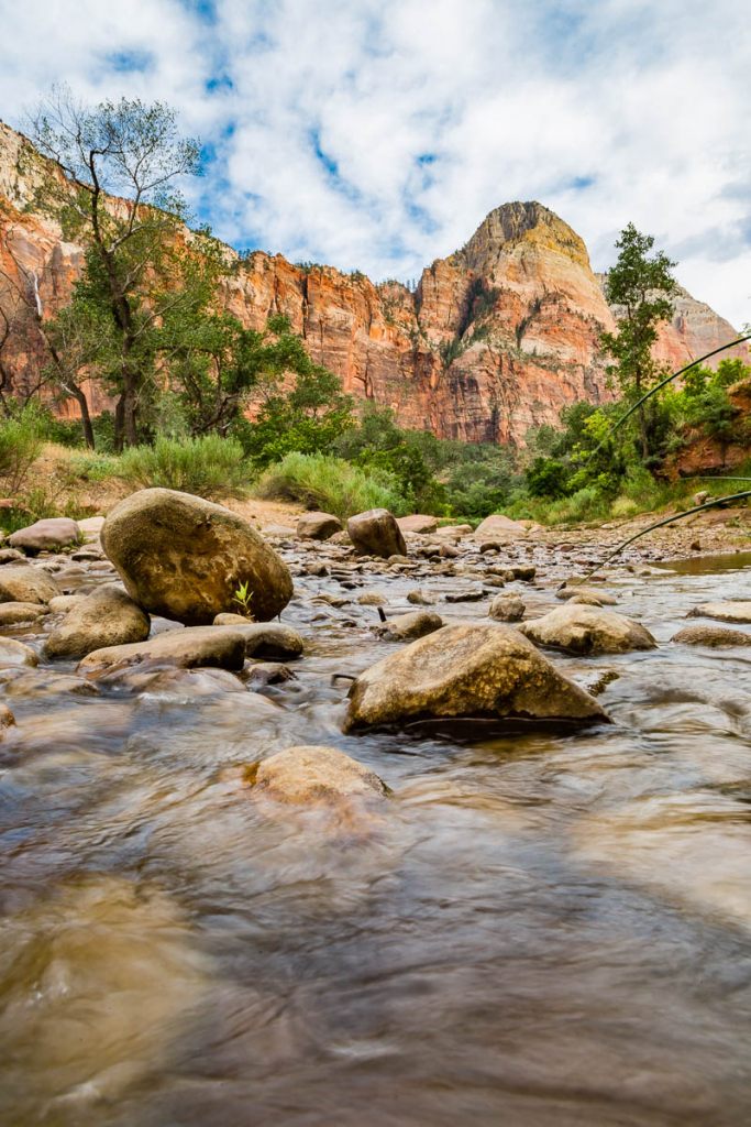 The Virgin River flows through the middle of Zion National Park.