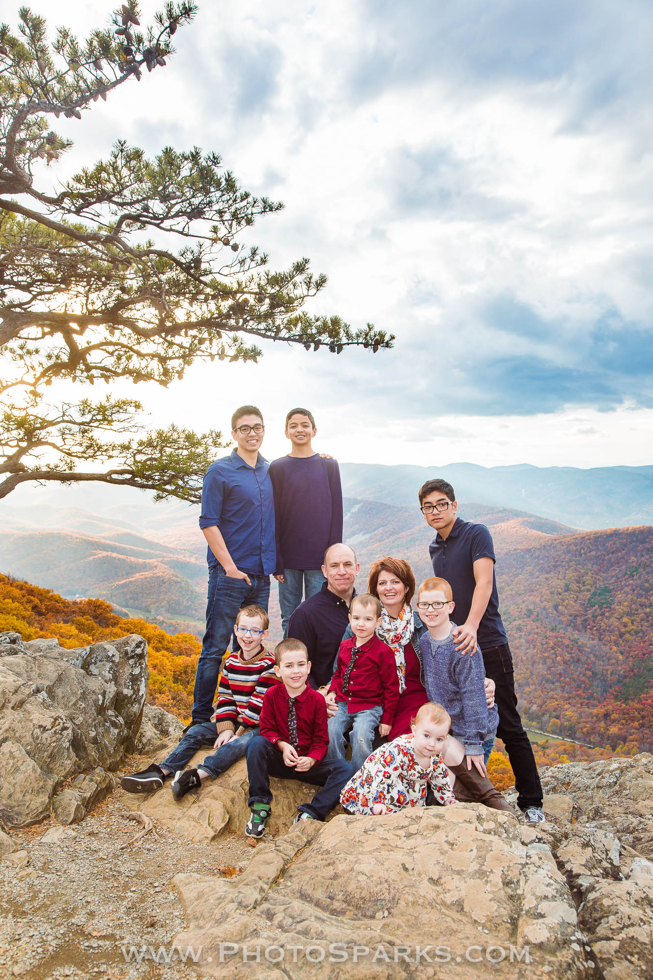 blue ridge parkway, virginia, portraits, family, november, fall,