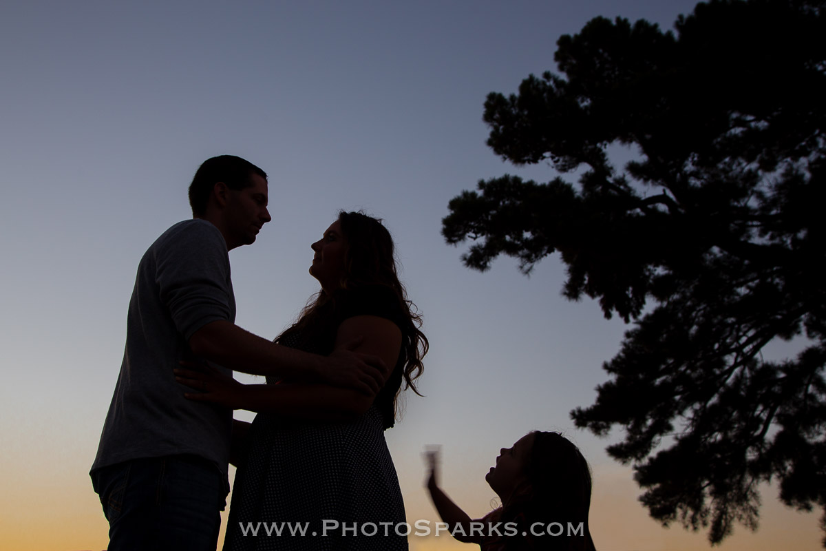 Family portrait silhouette in Fort Smith, Arkansas