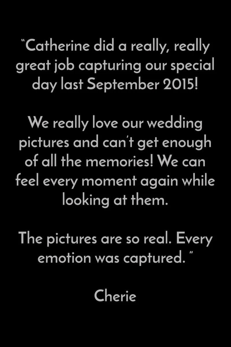 wedding client testimonial from Cherie